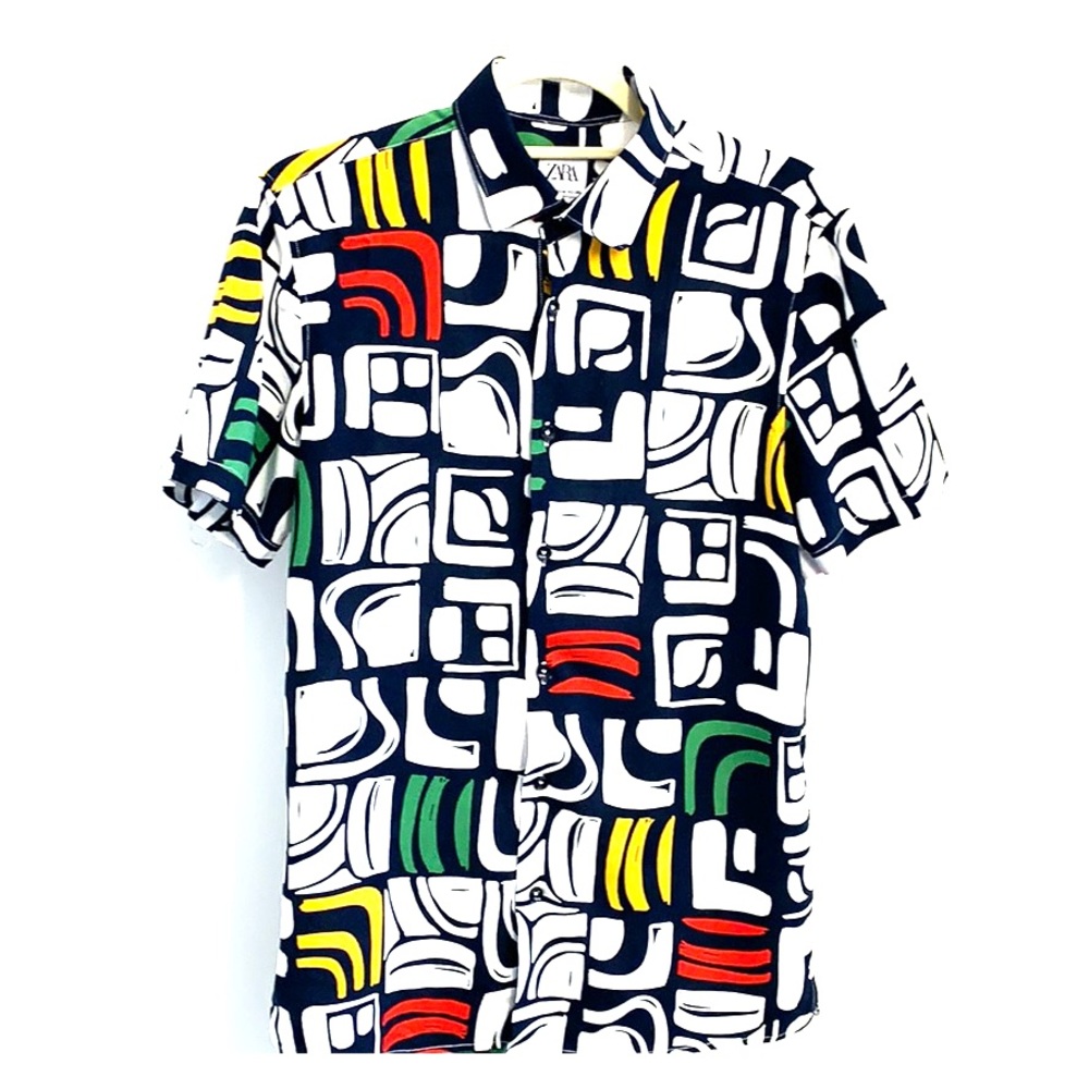Zara multicolor short sleeve button up